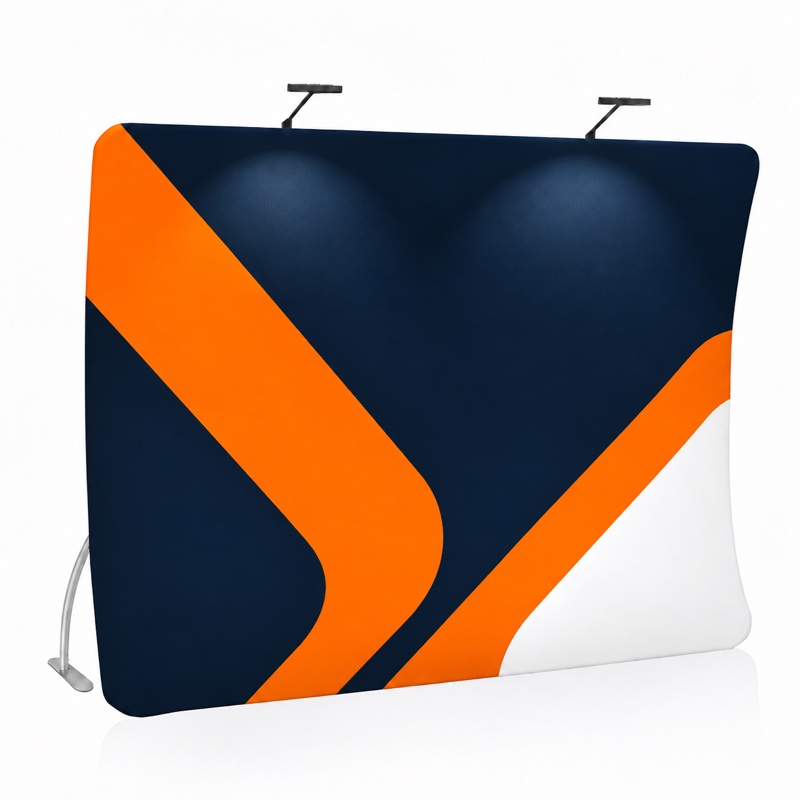 Verticaal gebogen zipper beurswand met GFD-voorbeeldprint