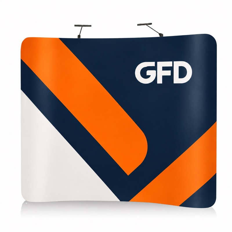 Traditioneel gebogen zipper beurswand met GFD-voorbeeldprint