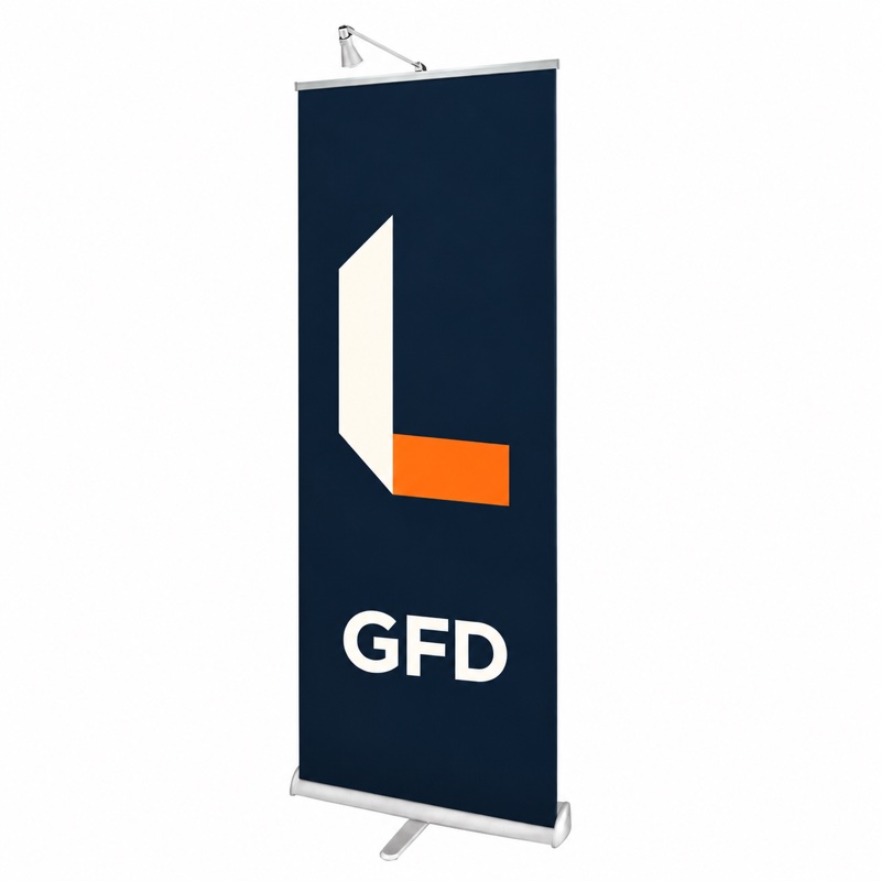 Bedrukte roll-up banner met aluminium cassette en verlichting
