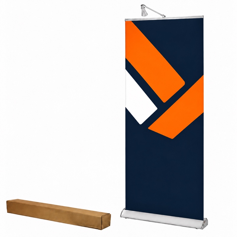 Bedrukte Prestige roll-up banner in de GFD-huisstijl