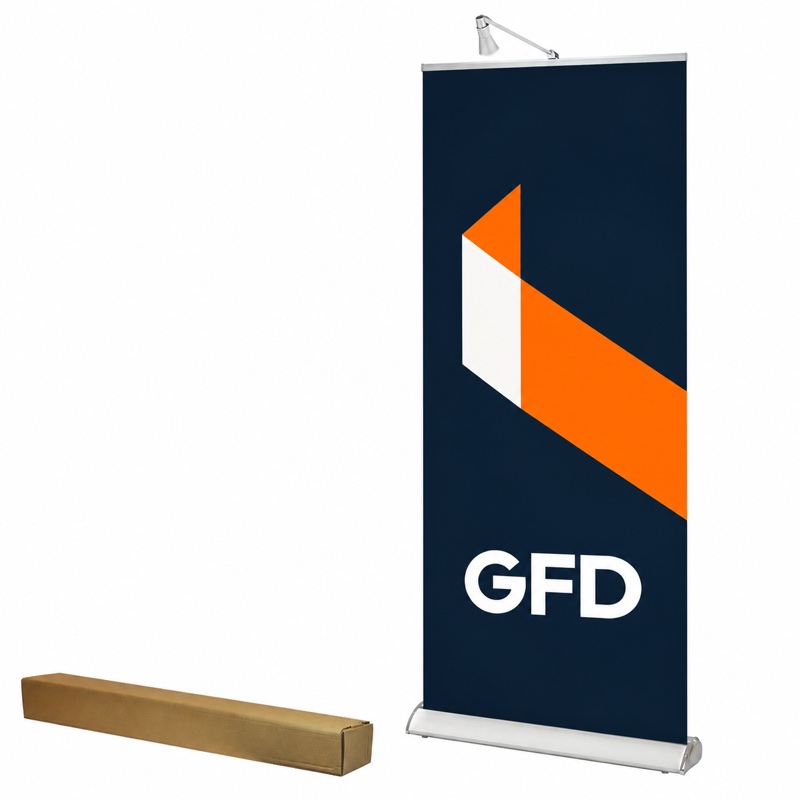 Bedrukte Prestige roll-up banner met robuuste cassette
